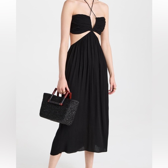 Playa Lucila Halter Cutout Midi Black Dress, Size Small - Picture 4 of 9